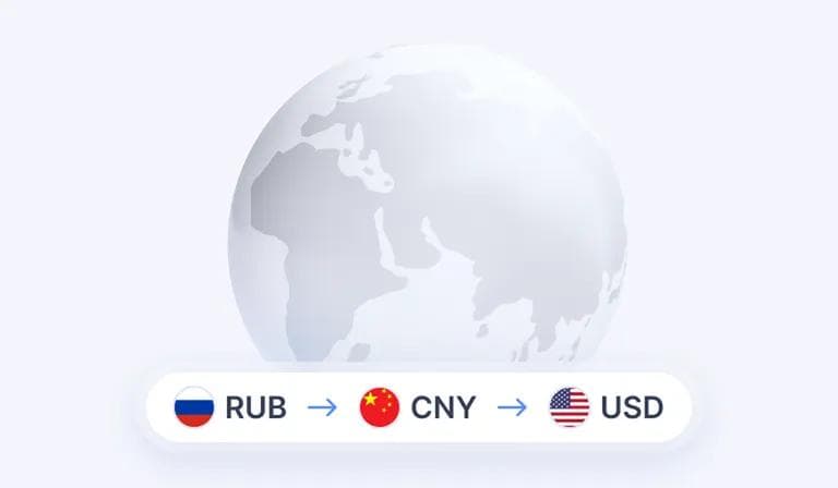 Иллюстрация глобального валютного маршрута